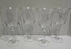 Set Of 4 Qq9 Vtg Old Hand Blown Water Goblets clear Wine Water Glasses 8 5 Inch