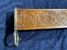 Antique Book Shelf Bible Hymnal Holder Pressed Oak   Cast Iron Book Rack Rare 
