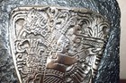 D   argenta  320 Mayan Figure Silver Plated Relief Plaque     Aztec mayan Art