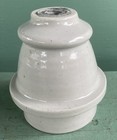 Vintage White Ceramic Porcelain Antenna Static Insulator 3 25    Dia  X 3 5    Tall