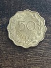 1953 Paraguay 50 Fifty Centimos Lion Beautiful Actual Coin Tc129 