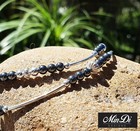 Handmade Stretch Anklet With Sterling Silver   Hematite