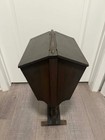 Antique Wooden Standing Sewing Box  Cabinet W  Legs   Double-hinged Lid Vintage