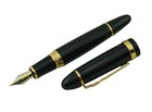 Jinhao 159 Fountain Pen Medium Black Lacquer Gold Trim Big Heavy With Refill Ink