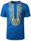Men s Dashiki Print African Traditional Hidden Button Short Sleeve Shirt Ethnic