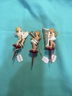 3 Vintage New Old Stock Cupcake Plastic Celluloid Angel Pick Lot Germany Nwt