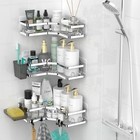 Corner Shower Caddy Bathroom Organizer  Adhesive 10 5   10 5   2 8  Cool Chrome