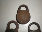  3  Lot 1 Power Lever  Steel Padlock No Key  Vintage Lock Old Antique Locks