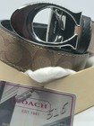Vintage Coach Signature Canvas Belt Silver Sculpted C Buckle Free World Shipping