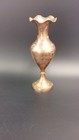 Vintage Brass Vase Etched Ruffle Edge Pedastal Solid Brass 8  Metalware India