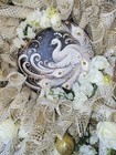 Everyday Wreath  Door wall Hanging  Deco Mesh White And Gold Peacock Handmade