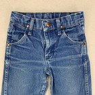 Vtg Wrangler Jeans Kids 7 Slim Distressed Cowboy Cut 13mwz Bootcut Whiskering