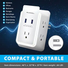 Wall Power 5 Power-outlets 2 Usb Ports Surge Protection Wall Adapter Tap With Ni