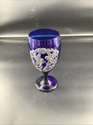Beautiful Cobalt Blue   Pewter Fairy Glass Goblet Excellent Condition