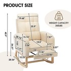 Rocking Chair Modern Nursery Teddy Upholstered Footrest Beige Nioiikit Rocker