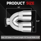  Dual Exhaust Tip 2 5 Inch Inlet 4 Inch Outlet 9 5  Length  2 5x4x9 5 Inch
