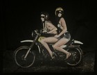 Moto Xxx Retro Doubles Motorcycle Tee T-shirt Black Mens Large L  vintage Style 