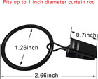 40 Pack Metal Curtain Rings With Clips  1 26 In Id  Black