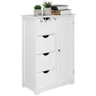 Freestanding Bathroom Floor Storage Organizer Cabinet With 4 Drawers 1 Cupboard