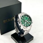 New W box bulova Marine Star 96b396 Green Dial Chronograph Men s Quartz Watch