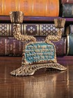 1960s Brutalist Brass Shabbat Candlestick Holder Rare English   Hebrew