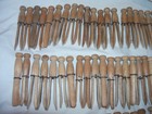 Vintage 71 Wooden Clothes Pins W round Head Flat Top Wood Clothespins Laundry