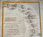 Caribbean West Indies 1780 Rigobert Bonne Antique Map 18th Century