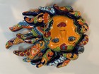  talavera  Pottery Sun Face W  Wind Blown Rays 14  Long Mexican Folk Art Hanging
