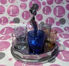 Art Deco Farberware Brooklyn Ny Shot Glass Holder Caddy 6 Glasses Weeping Woman