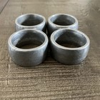 Set Of 4 Vtg Mcm Mid Century Modern Heavy Cast Aluminum Dinnerware Napkin Rings