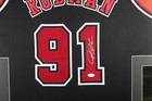 Dennis Rodman Signed autographed Custom Jersey In 35x43 Frame - Jsa