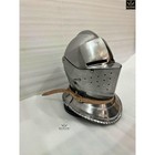Medieval Close Armet Helmet Steel Knight Armor Larp Cosplay Display