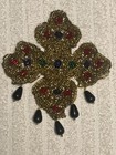 3 Pc Antique Vintage Victorian Beaded Applique Adornment Lot