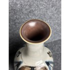 Vintage Mcm Japanese Studio Pottery Vase 9    Signed Hand Painted Mingei Folk Art