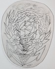 Old Vintage Original Traditional Acetate Tattoo Stencil Sailor Clipper Ship 3