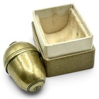Antique Victorian Brass Acorn Thimble Holder Case Etui Travel Sewing Kit Euc