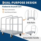 2-in-1 Heavy Duty Platform Truck Cart Steel Panel Truck Cart W  3 Side Handrails