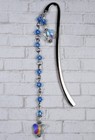 Butterfly Beaded Chain Bookmark Handmade Crystal Glass Blue Silver 3  New