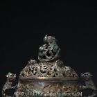 7  Chinese Ancient Bronze Dynasty Dragon Beast 3 Leg Incense Burner Censer