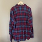 Eddie Bauer Mens Flannel Long Sleeve Button Up Shirt Size Xxl Red Blue Plaid