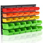 Wall Mounted Storage Bins Parts Rack 4 Colors 30pcs Bin Organizer Garage Vivid