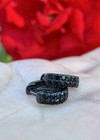 14k Black Gold Plated 2ct Round Cut Lab-created Diamond Huggie Hoop Earrings
