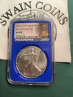 2017  p  American Silver Eagle Ngc Ms69 Mint Blue Core El112