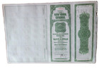 Vintage 1913 New York Central  1000 Railroad Bond Certificate - Green