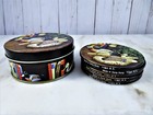 Tin Over Cork Coasters Duck Decoys Theme Round Set Of 5 In Tin Box Vintage 1983