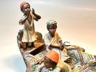 Vintage Vienna Bronze Boat With 4 Person Moorish Wedding Party Rowing Along