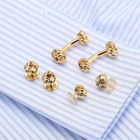 6pcs set Brass Mens Shirt Knot Cufflinks Stud Wedding Meeting Cuff Links Jewelry