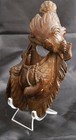Black Forest Carved Match Holder Wall Mount Saddlebag Bird Hunting Scene - Wow