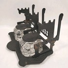 Antique Victorian Eastlake Cast Iron Double Inkwell With Pen Holder Nov 25 1879