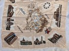 1967 Montreal Expo Scarf Map Of Landmarks Tourist Travel Vintage Event Wear